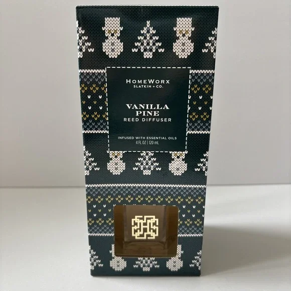 HOMEWORX by Harry Slatkin Vanilla Pine‎ Reed Diffuser 4oz Essential Oils Infused