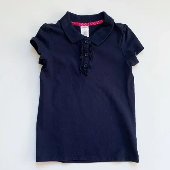 Gymboree Girl Ruffle Polo Uniform Top 6 Years