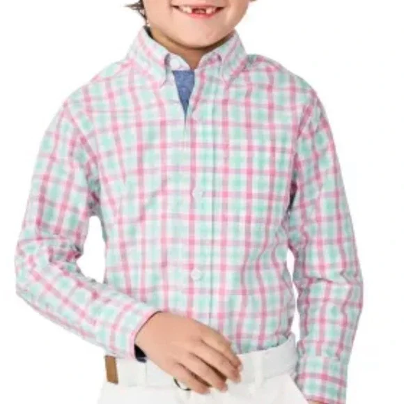 Gymboree Boys‎ Sz 8 Button Down Shirt Plaid Spring Easter Preppy Pastel NWT
