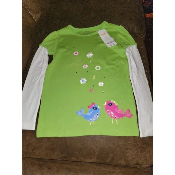 Gymboree‎ showers of flowers bird floral top size 6 nwt