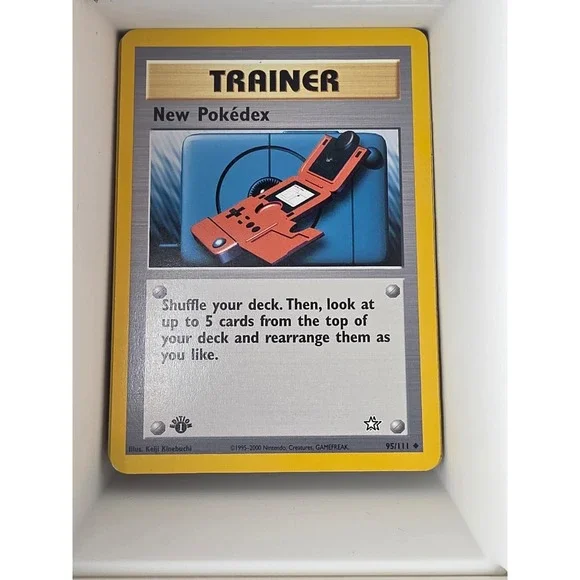 New Pokedex 95/111 Uncommon Neo Genesis Pokemon 1st Edition Near Mint