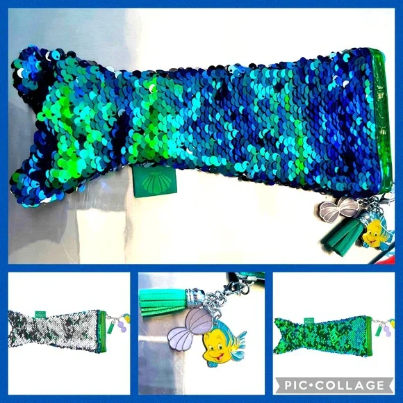 Disney The Little Mermaid Sequins Mermaid Tail Pencil Case