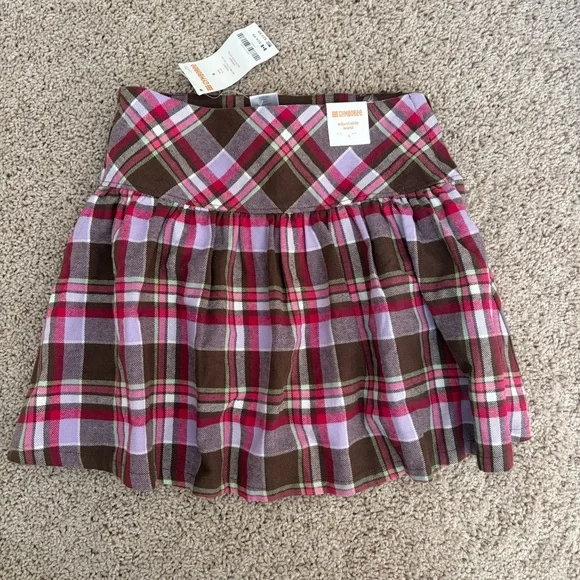 Gymboree Pink, Lavender and Brown Plaid Mini Skirt/Skort size 6
