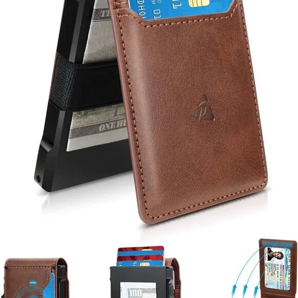 Brown Leather Card Holder Wallet