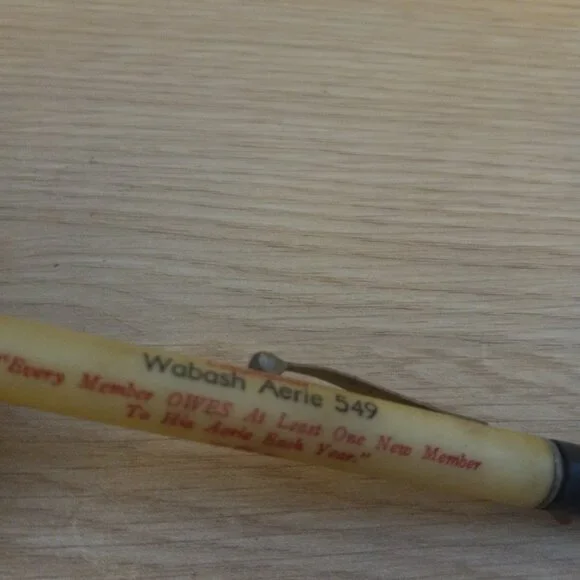 Vintage Advertising Pencil Mechanical FOE Eagles Aerie 549 Wabash Indiana