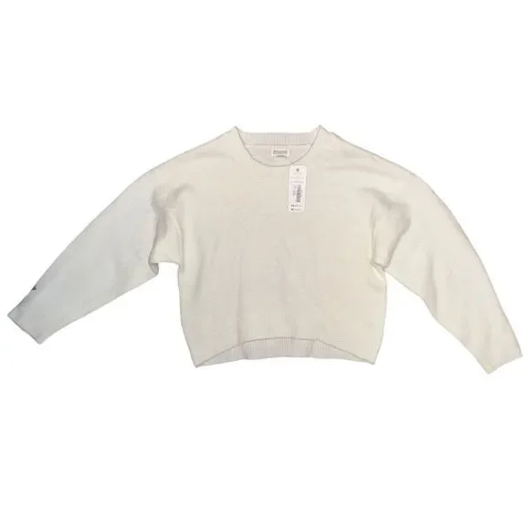 Gymboree Girls White Sweater Tight Knit Cropped Boxy Small NWT