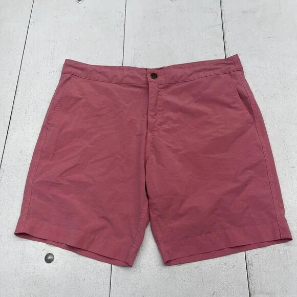 Faherty All Day Shorts Mens 36 Pink Hybrid Swim Trunks Chino Boardshorts Stretch