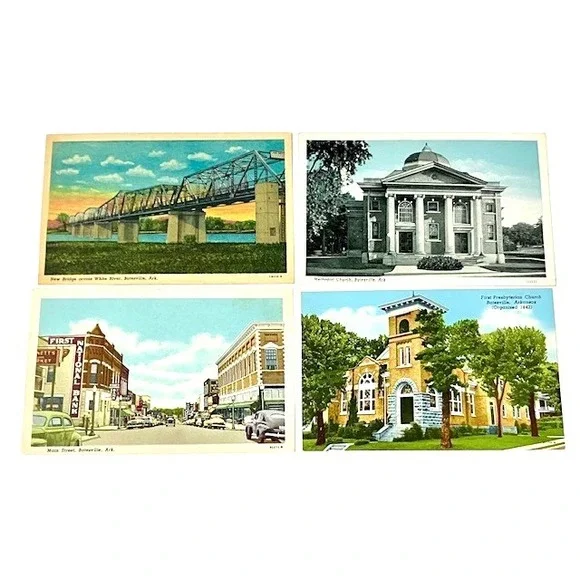 Vintage Batesville Arkansas Postcards Set of 4 Unused Cards