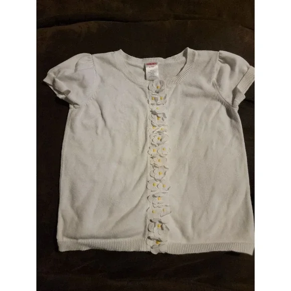 Gymboree pop of daisies white sweater size small 5 6