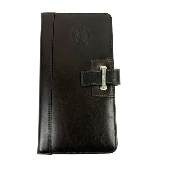 Cutter‎ & Buck Passport Holder Wallet Dark Brown Leather Bifold Rotary Int'l New