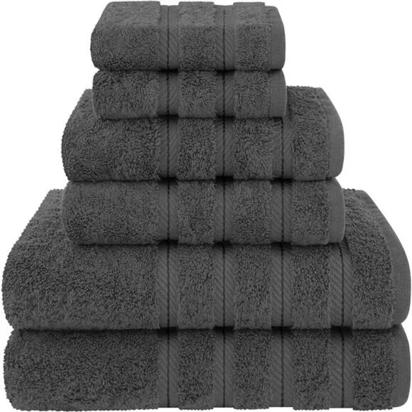 New Luxury 6 Piece Towel Set, 2 Bath Towels 2 Hand Towel 2