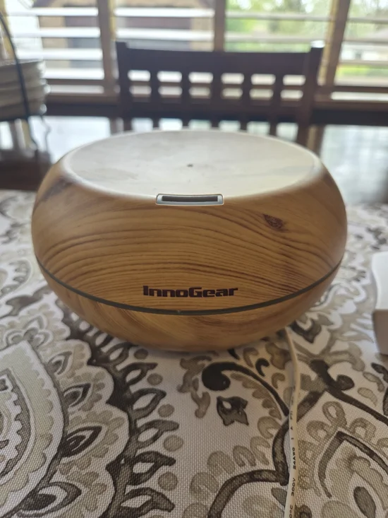 Wood-Tone Ultrasonic Diffuser — Natural Brown Finish