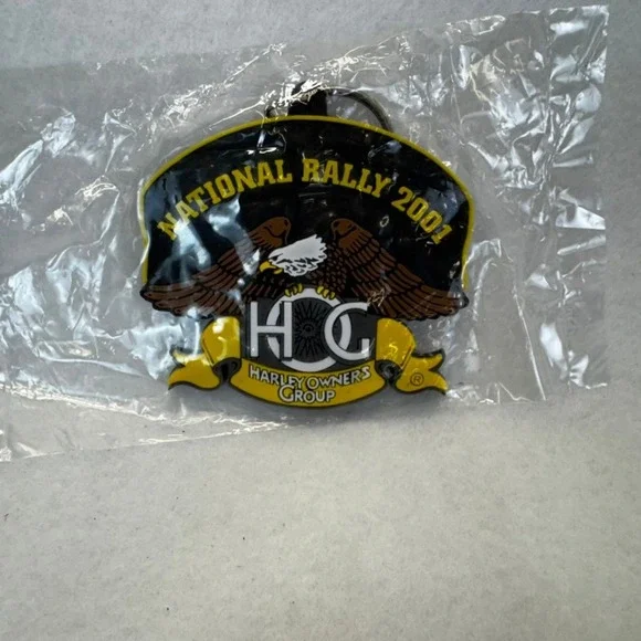 VTG Harley Davidson HOG National Rally 2001 Eagle Logo Rubber Keychain NEW