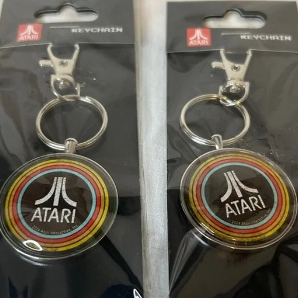Atari Keychain set of 2 Gift Retro‎ Gaming Collectible New