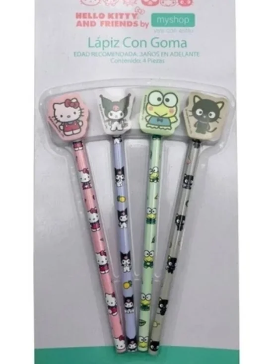 New set of sanrio hello kitty and friends pencils 4 pc