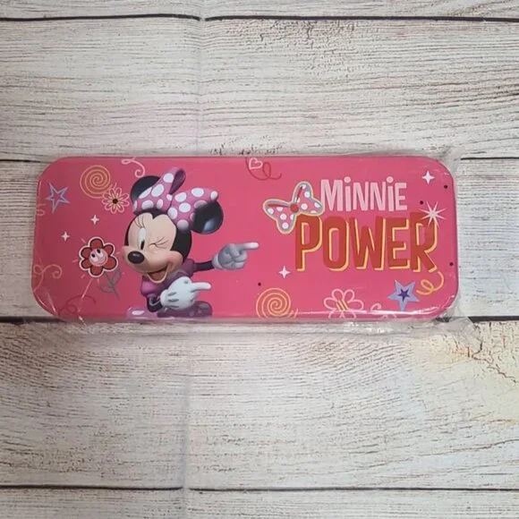 Disney Minnie Mouse Minnie Power Tin Pencil Case  - NEW