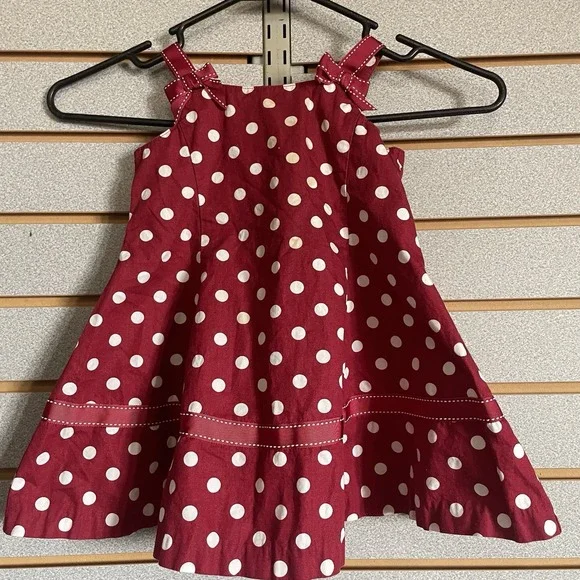 VTG Gymboree Red White‎ Polk A Dot Sundress 12 18 Months 2005 Line EUC
