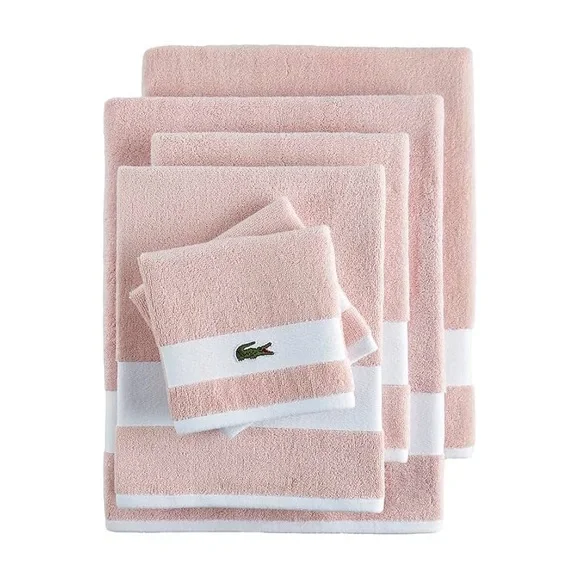 Lacoste Heritage Supima Cotton 6-Piece Towel Set: 2 Bath Towels, 2 Hand Towels