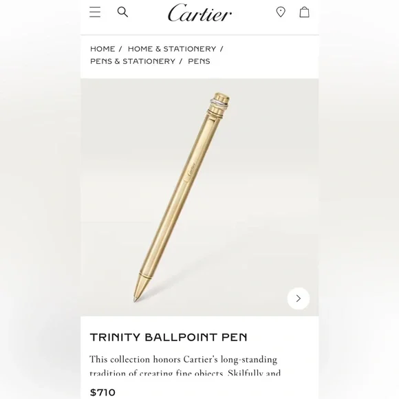 Cartier Gold Trinity Ballpoint Pen