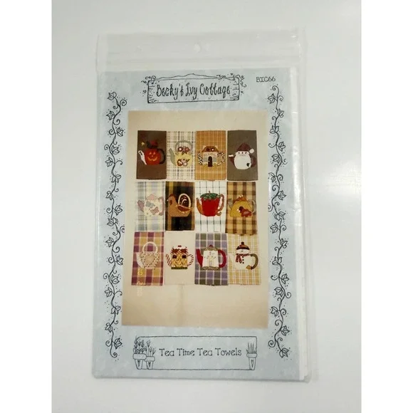 Becky's Ivy Cottage Tea Time TEA TOWELS PATTERN