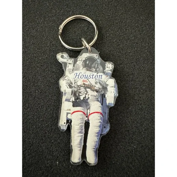 Houston Space Man Keychain Key Ring