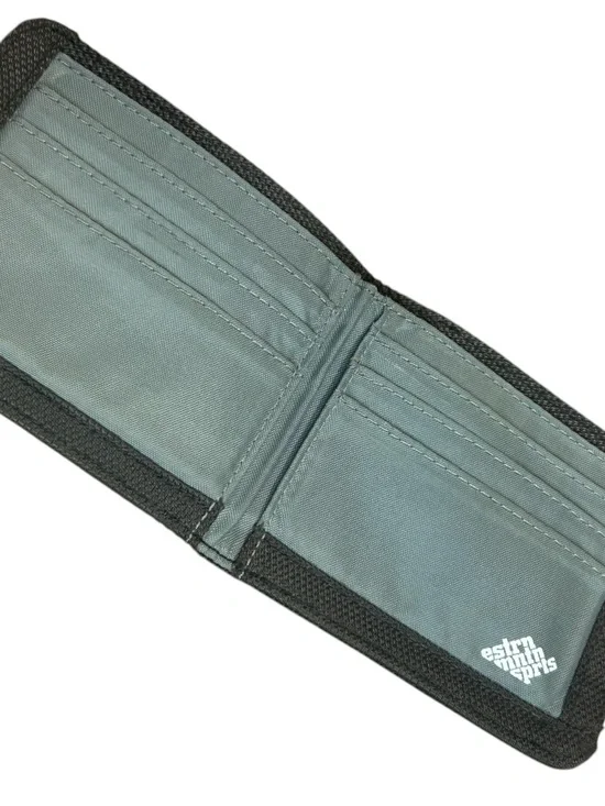 Men's Black-Trim Gray Nylon Bifold Wallet