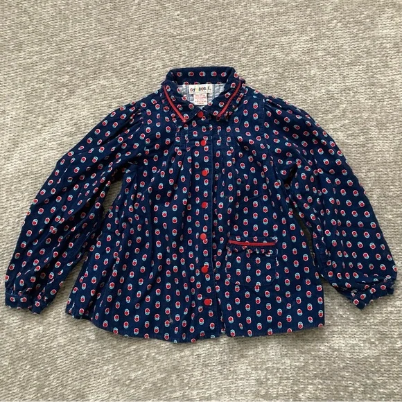 Vintage Gymboree Floral Corduroy‎ Shirt Large Long Sleeve Blouse Cottagecore