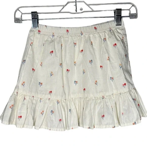 Gymboree Skirt Girls 5 6 White‎ Pink Micro Floral Peasant Skirt Ruffle Bohemian