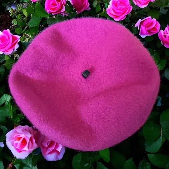 Gymboree Girls Hat Sz 5 6 7 Head of the Class Raspberry Beret Vintage‎ Wool