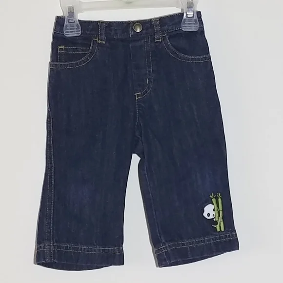 Gymboree Denim Jeans Panda Bamboo 6-12m