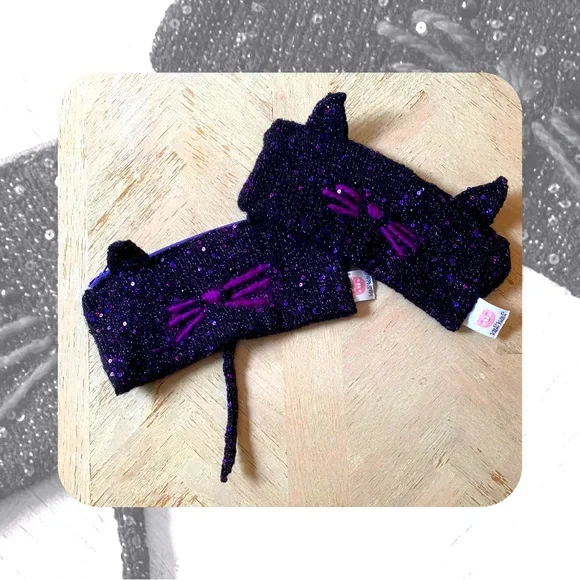 Handcrafted Black Cat Makeup Brush / Pencil Bag
