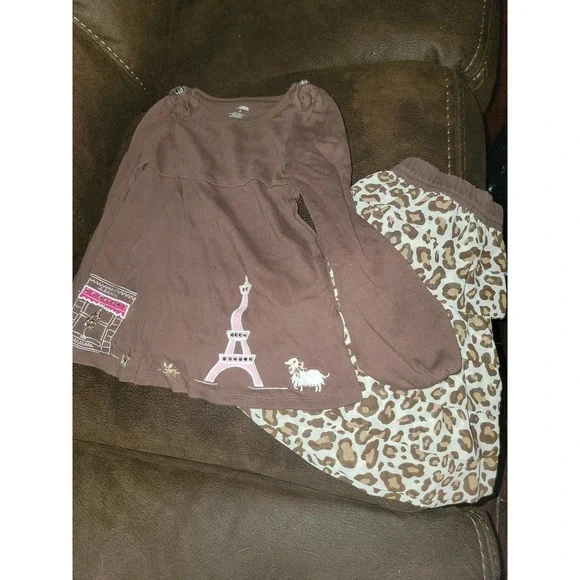 Gymboree parisian chic dog top size 5 leopard‎ skirt size 6