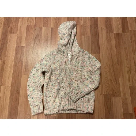 2013 Gymboree GIRLS S 5-6 Rainbow Cable Knit Full Zip Hoodie‎ Sweater Cute