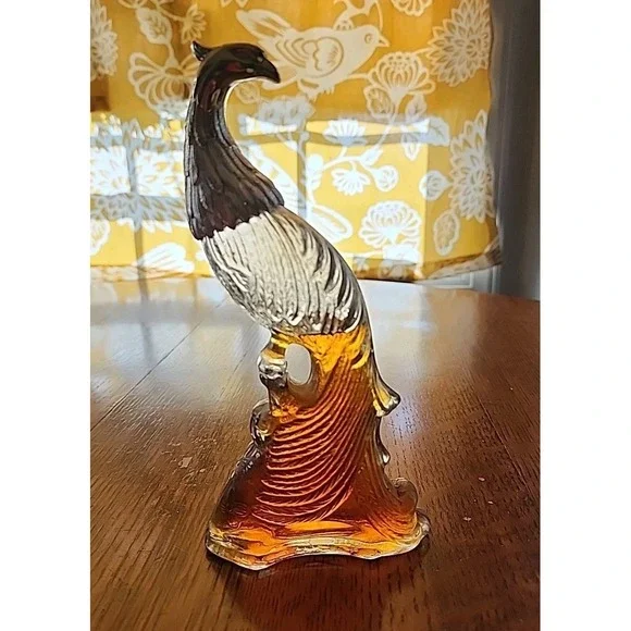 AVON‎ Mid Century Bird Of Paradise/ Peacock 5oz Bottle Decanter 60s 70s Vintage