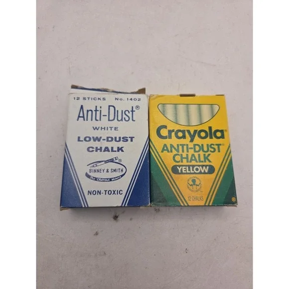 Anti-Dust White Chalk No. 1402 Binney-Smith -9 W/ 1988 Crayola 1401 YLW - 6