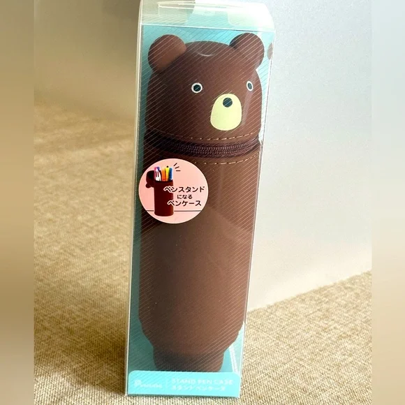 Brown Bear Stand Pen Case