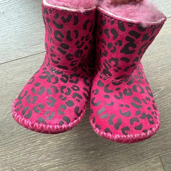 Ugg Pink Leopard Print Boots 2-3