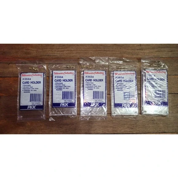 Set Of 5 Ultimate Collection #3534 Stackable Clear‎ Card Holders With Screws~NEW