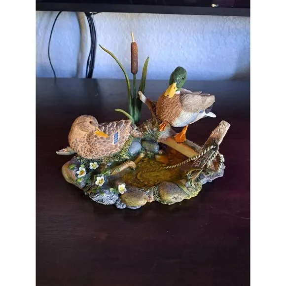 Vintage Lenox Mallards at Cattail Pond Ducks Sculpture‎ Figurine
