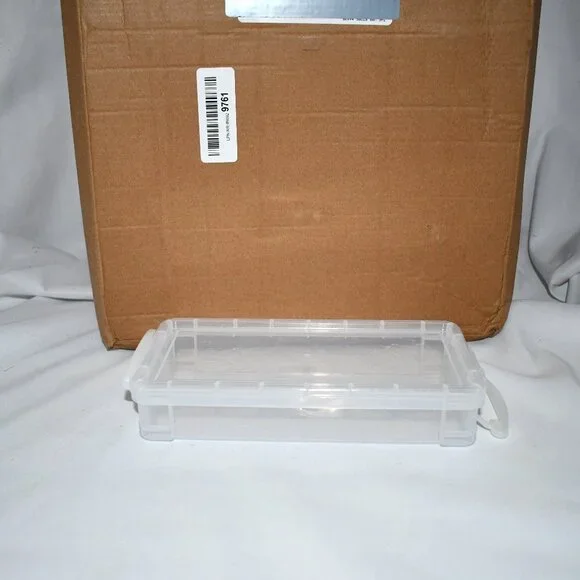 Gueevin 24 Pcs Large Capacity Clear Plastic Pencil Box w Snap Tight Lid in Black