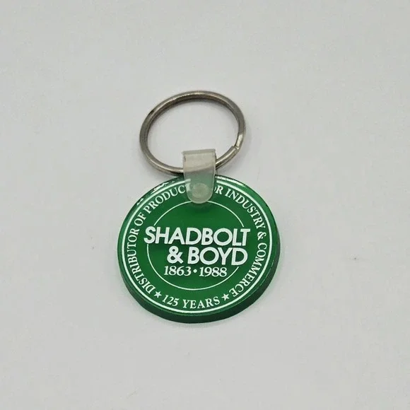 Vintage Shadbolt‎ & Boyd Company Advertising Anniversary Keychain Key Fob 1988