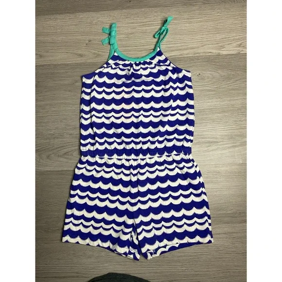 NWT Gymboree Striped Blue Romper Size 7 Girls‎