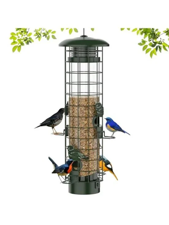 New Squirrel Proof Bird Feeder,Metal Mesh Bird Feeders for Outdoors Hanging