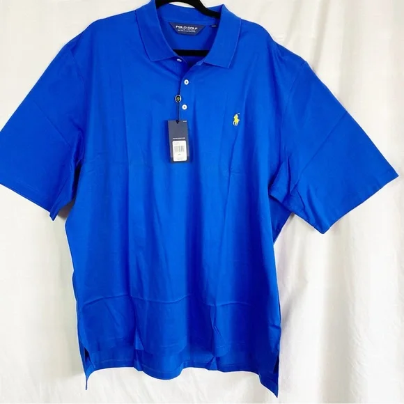 Ralph Lauren Blue Polo Golf Shirt Classic Style Yellow Pony XXL NEW NWT