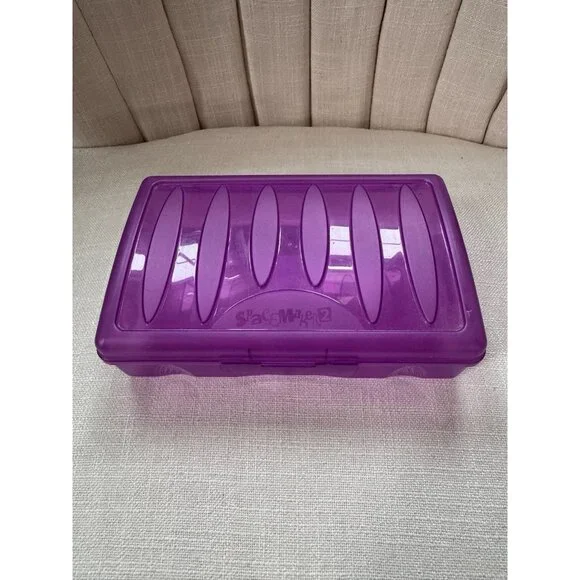 VTG Spacemaker 2 Pencil Box All Purple School Craft Art Storage Case Eldon USA