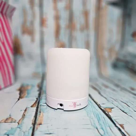 Pink Zebra Mini Ultrasonic Aroma Diffuser White Essential Oil New In Box