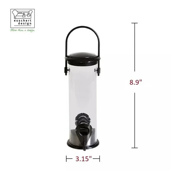 Hanging Wild Bird Feeder Tube 2 Port Seed Feeder Cardinals Finches Yard Patio