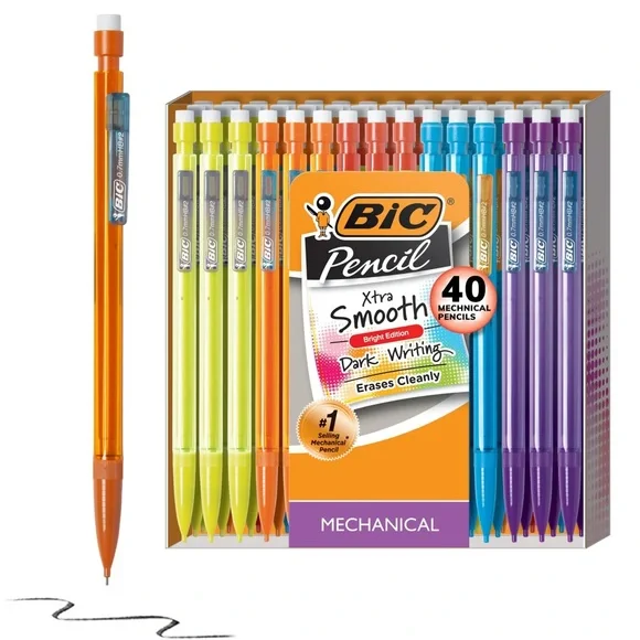 BIC Xtra-Smooth Mechanical Pencils with Erasers, 40-Count
