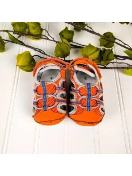 Riley Roos Patrick Leather Baby Shoes Orange Size Small 3-6 Months