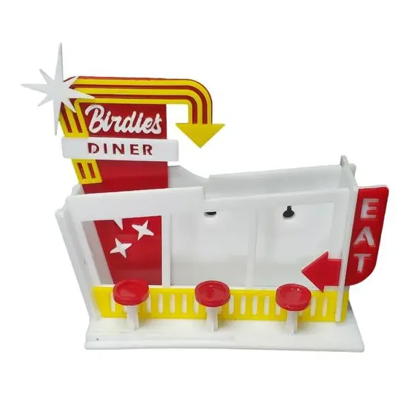 Handmade Colorful Vintage Birdie's Diner Bar Style Stool Bird Feeder Perch